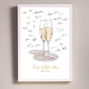 Champagne and Pearls Bridal Shower Guestbook, Guest Book, Fairytale, Bridal Shower Welcome Sign, Bridal Shower Gift, Custom Guestbook ideas