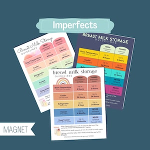 IMPERFECTS: Breast Milk Storage Magnet | Breastfeeding | Lactation | New Parent Breast Milk Storage Guide | Baby Feeding Safety