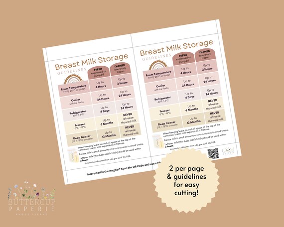Richtlinienblatt zur Aufbewahrung von Muttermilch, Ressourcen nach der  Geburt und Stillzeit, Referenzleitfaden fr sichere Muttermilch, Sofortiger  Download - Etsy.de