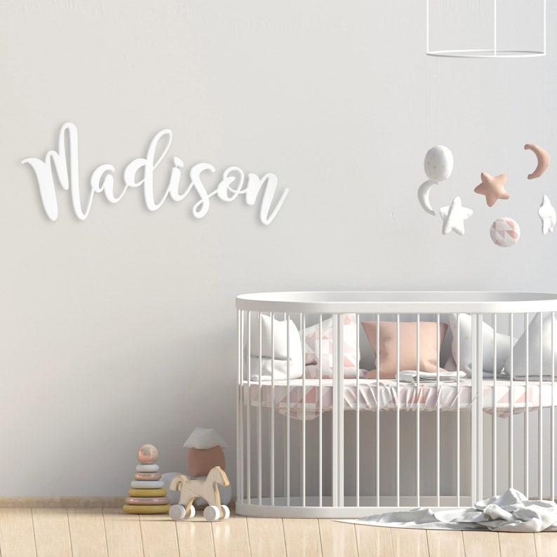 Wood Name Sign Custom Name Sign Handwritten Modern Font image 4