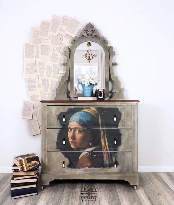 Vintage Old World Finished Dresser With Mirror Etsy