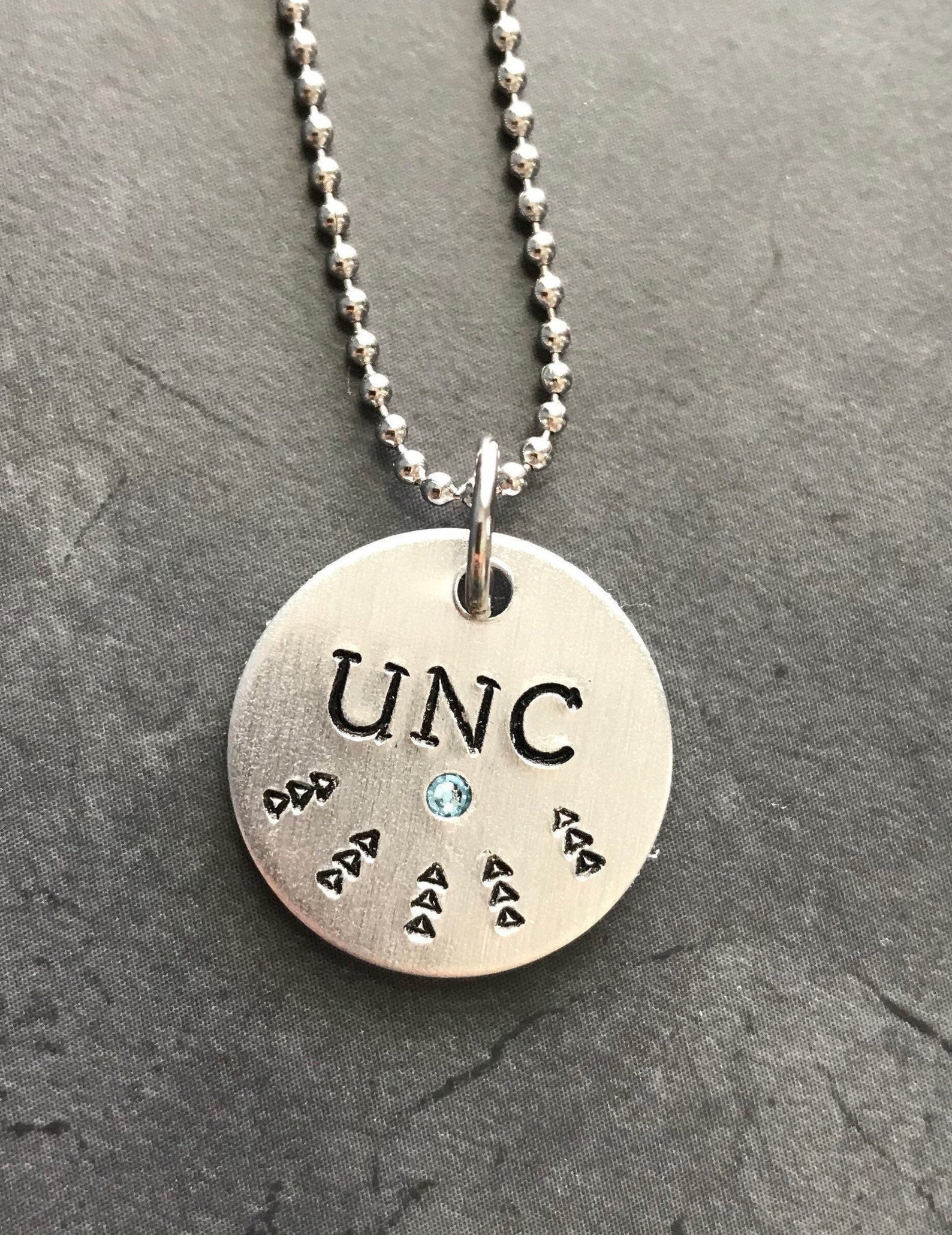 University college necklace hand stamped jewelry Etsy.de