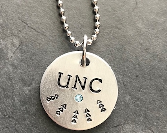 University college necklace hand stamped jewelry