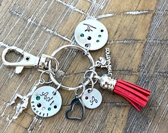 Personalized Girls gymnastics keychain bag tag
