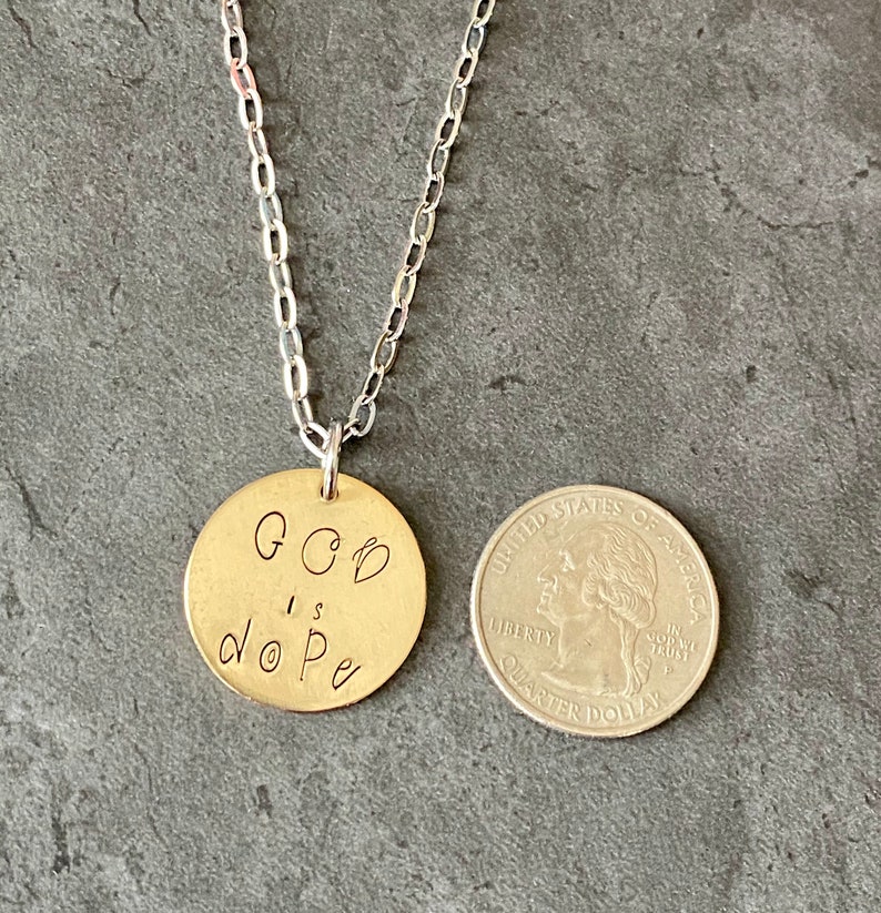 GOD is dope mixed metal brass necklace