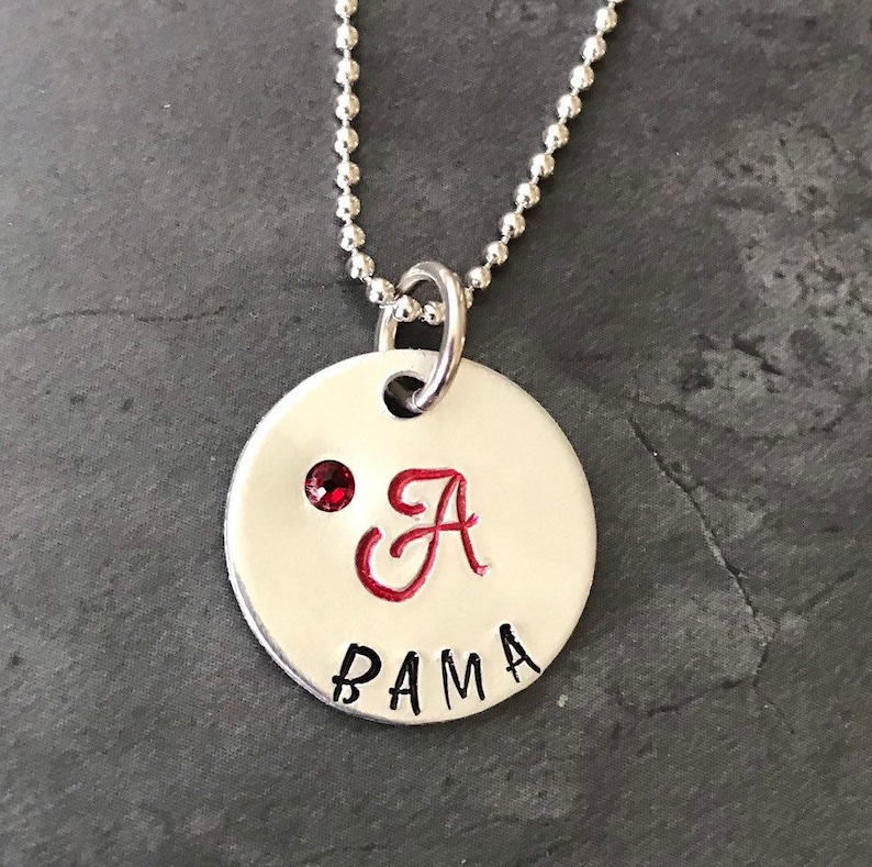 gymnastics sports necklace custom made hand stamped jewelry