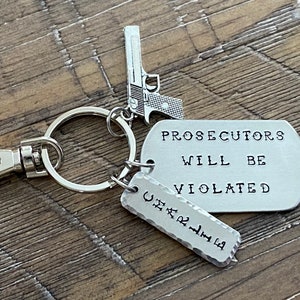 Attorney lawyer prosecutor public defender keychain gift hand stamped