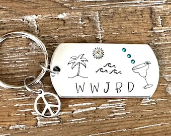 WWJBD? Margaritaville Jimmy keychain
