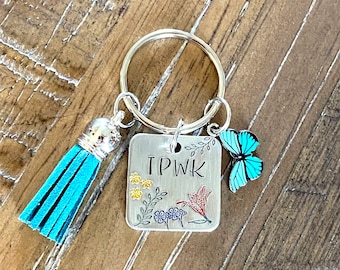 Harry S keychain with tassel and butterfly