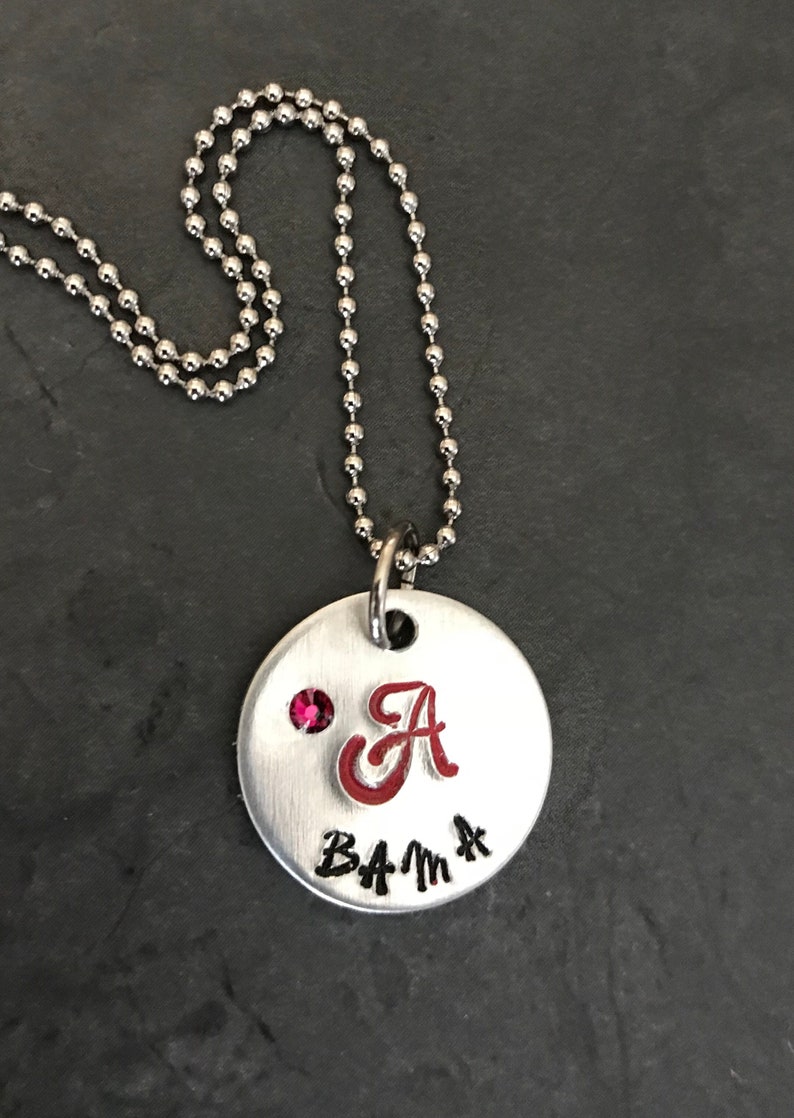 gymnastics sports necklace custom made hand stamped jewelry