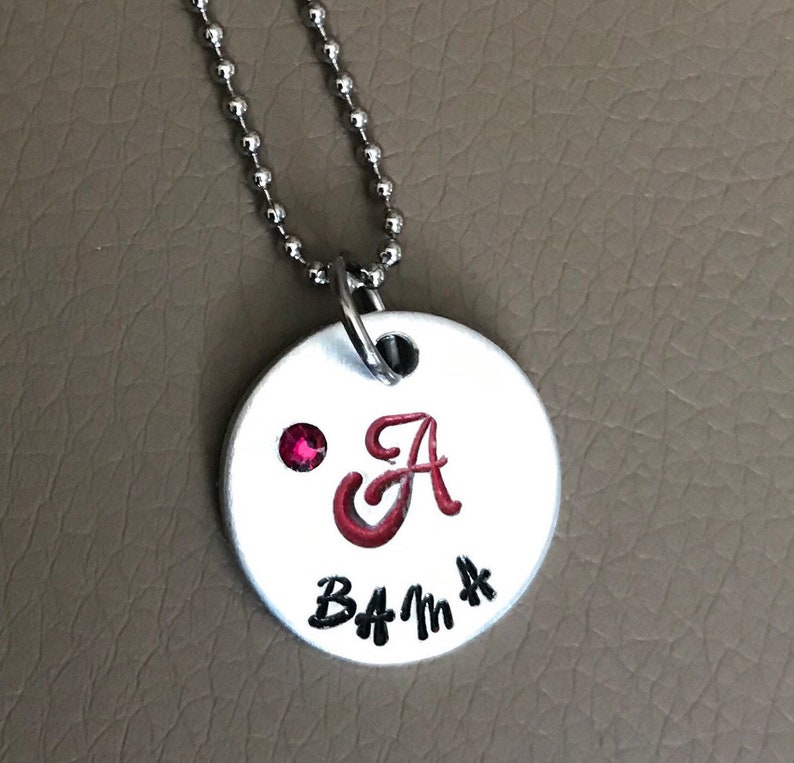 gymnastics sports necklace custom made hand stamped jewelry