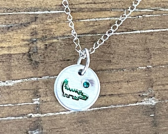 Alligator Florida gators necklace with Swarovski crystal
