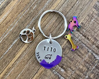 Puppy dog ID Identification  collar tag with name phone number
