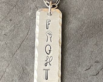 Black lives matter FIGHT necklace unique