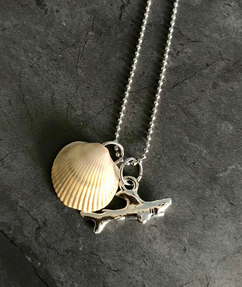 Summer seashell shark necklace jewelry unique beach jewelry
