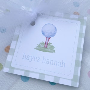Camiseta de golf - Tarjetas de visita de acuarela Etiqueta de regalo Tarjeta de recinto de regalo familiar para niño