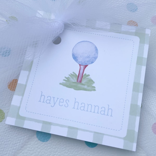 Golf Tee - Watercolor Calling Cards Gift Tag Boy Family Gift Enclosure Card