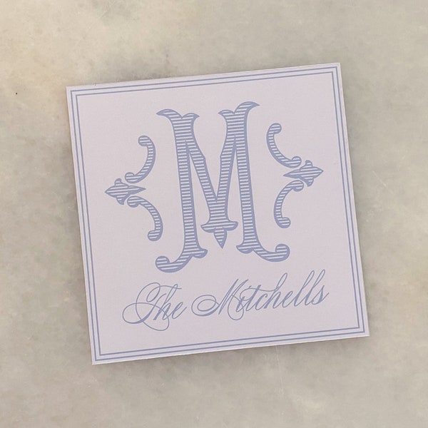 Family Monogram Calling Cards | Initial Enclosure Cards | Holiday Family Gift Tags