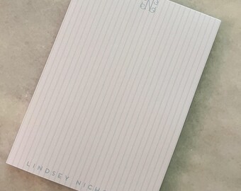 Striped Personalized Family Notepad | Last Name Notepads | Teachers Gift Custom Stationery | 5 x 7"