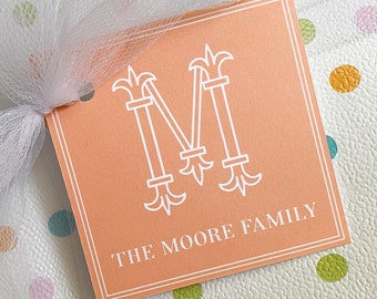 Family Monogram Calling Cards | Initial Enclosure Cards | Family Gift Tags