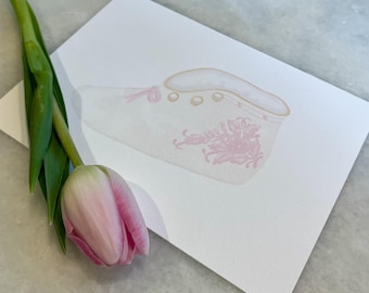 Vintage Inspired Nursery Art Print | Watercolor Baby Bootie Shower Gift (5x7" Unframed)