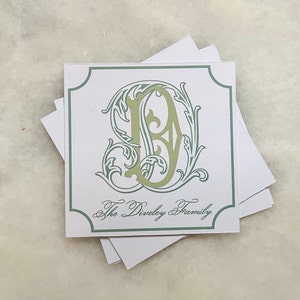 Vine Intertwine Calling Cards | Initial Enclosure Cards | Holiday Family Gift Tags