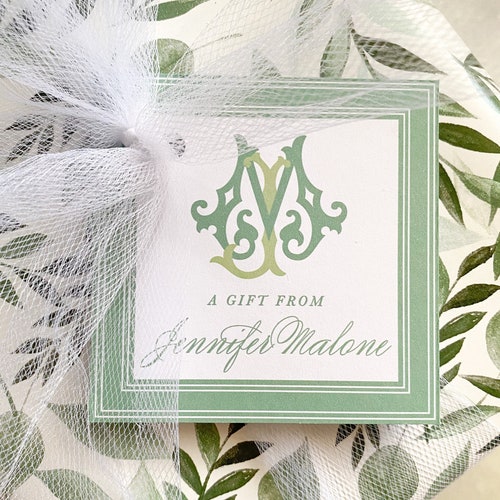 Interlocking Monogram Calling Cards Initial Enclosure Cards Etsy