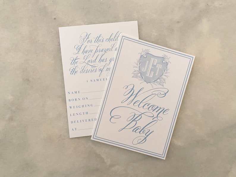 Watercolor Monogram Crest Baby Milestone Cards | Baby Shower Gift ...