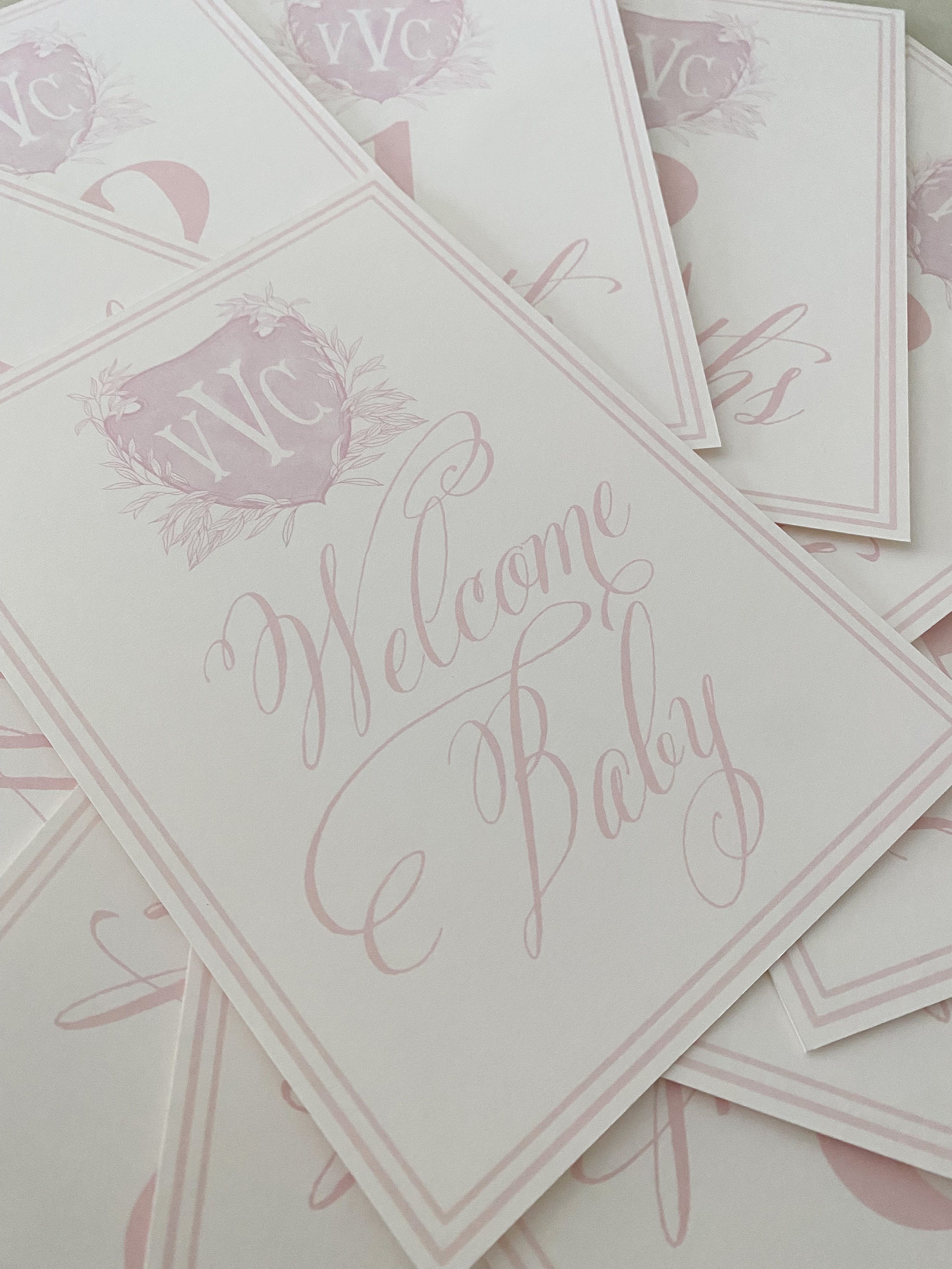 Watercolor Monogram Crest Baby Milestone Cards | Baby Shower Gift ...