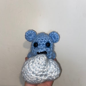 Blue Cloud Crochet Bear