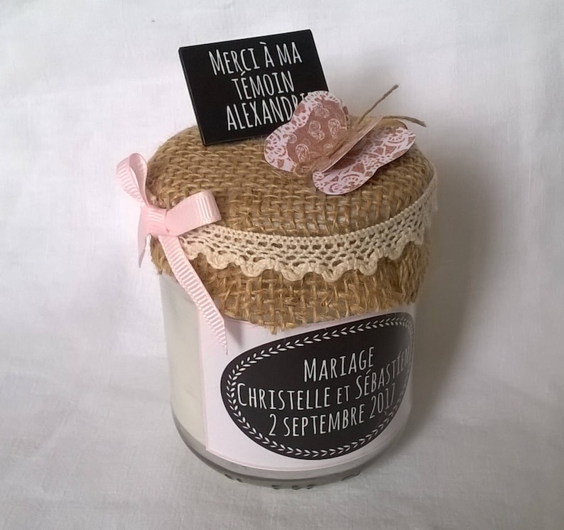 Cadeau Témoin Bougie Cadeau Invités Mariage Champêtre Chic