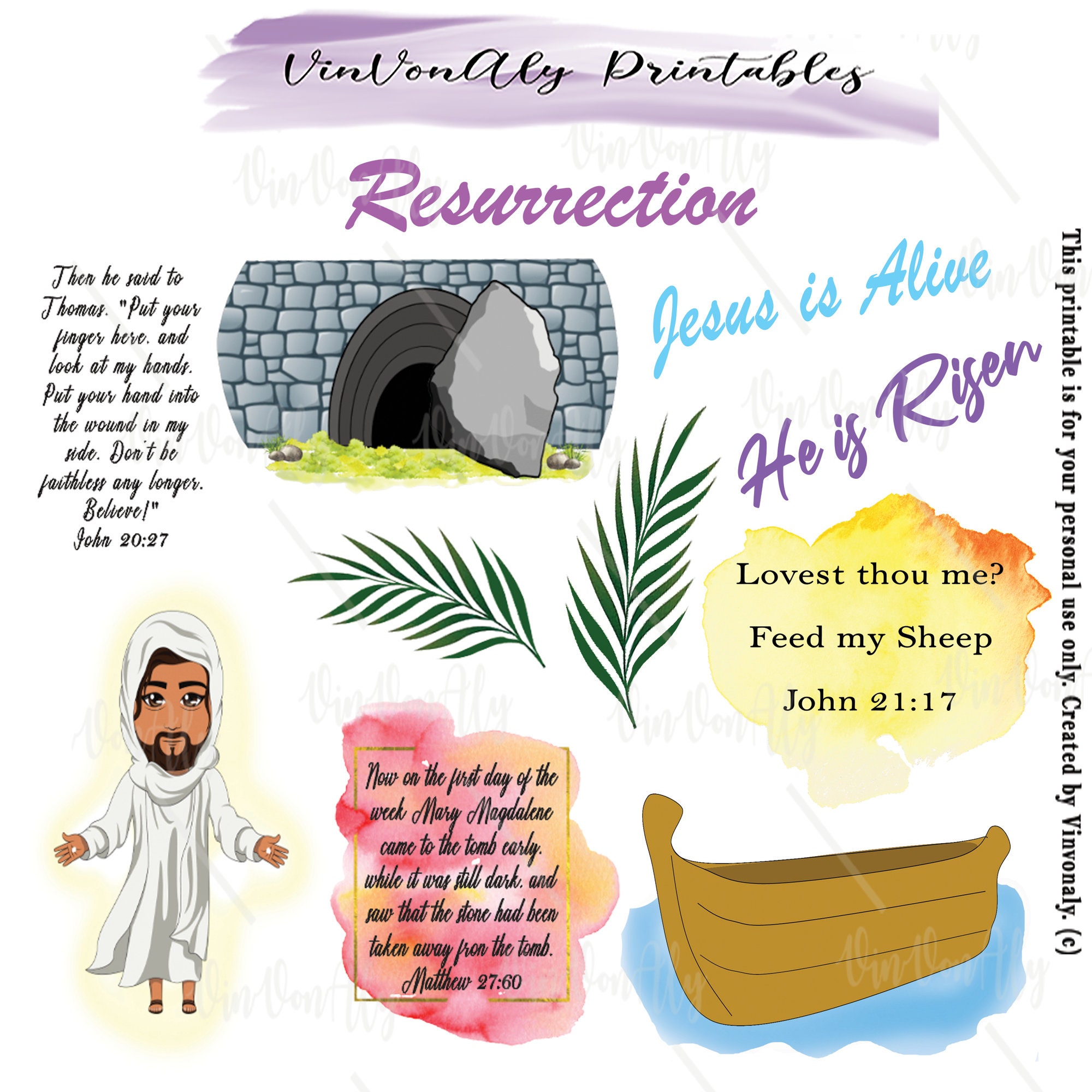 Jesus' Resurrection Printable Bible Journaling | Etsy