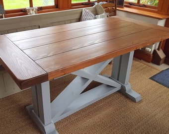 Farmhouse Refectory Dining Table with/without Benches, you choose the colours