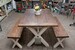 Solid Thick Wood FARMHOUSE TABLE and/or BENCHES Cross/X Legs You choose the colour and size 