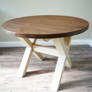 Solid Wood Round Dining Table - Etsy UK