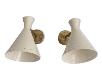 50s Stilnovo style white wall light