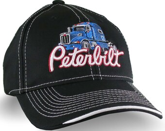 American Truck Driver Freight Embroidery on an Adjustable Black Structured Baseball Cap Options to Personalize The Hat with Name and Text