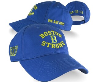 Boston B Strong Remembrance 4 Locations Embroidery on an Adjustable Royal Blue Unstructured Low Profile Baseball Cap