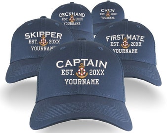 Captain Cap Embroidery, Skipper Custom Baseball Cap, Customize Your  Captains hat, Embroidered Captain Boat dad hat,Baseball Cap Navy at   Men's Clothing store