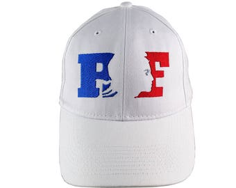 République Française RF France Blue White Red Silhouette Embroidery Design Adjustable White Structured Baseball Cap French Style