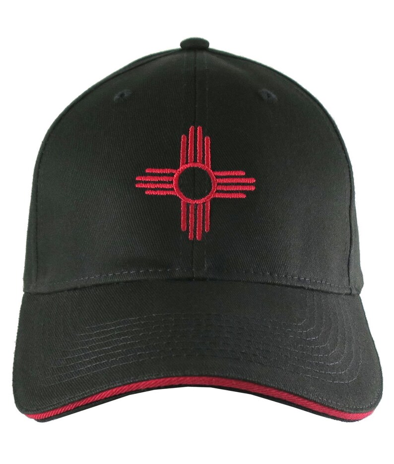 New Mexico Zia Symbol Embroidery On An Adjustable Black Soft Etsy
