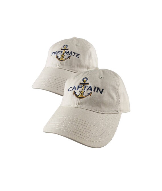 Captain First Mate Baseball Caps: Nautical Embroidered Anchor