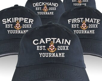 Personalized Nautical Navy Baseball Cap: Embroidered Captain
