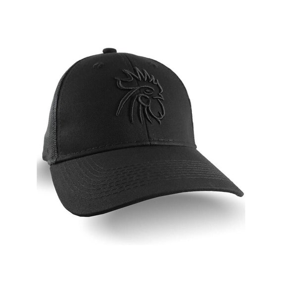 ブラック ルースターヘッド 3D 刺繍 トラッカーキャップ - Etsy 日本