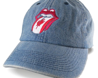 Canada Flag Rock N Roll Embroidery DJ Classic Low Profile Denim Cap - Options to Personalize