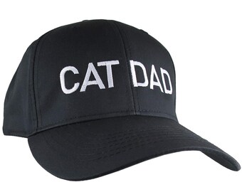 Large Size 8 Head Custom Cat Dad Embroidery Oversized Adjustable Structured Full Fit Classic Black Baseball Cap + Personalization Options