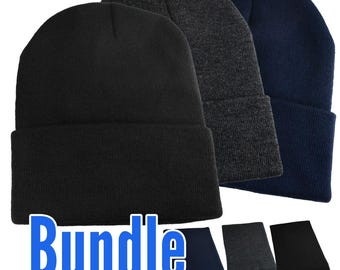 Set of Beanie Cuff Toque and its Neck Warmer with Options to Personalize.
