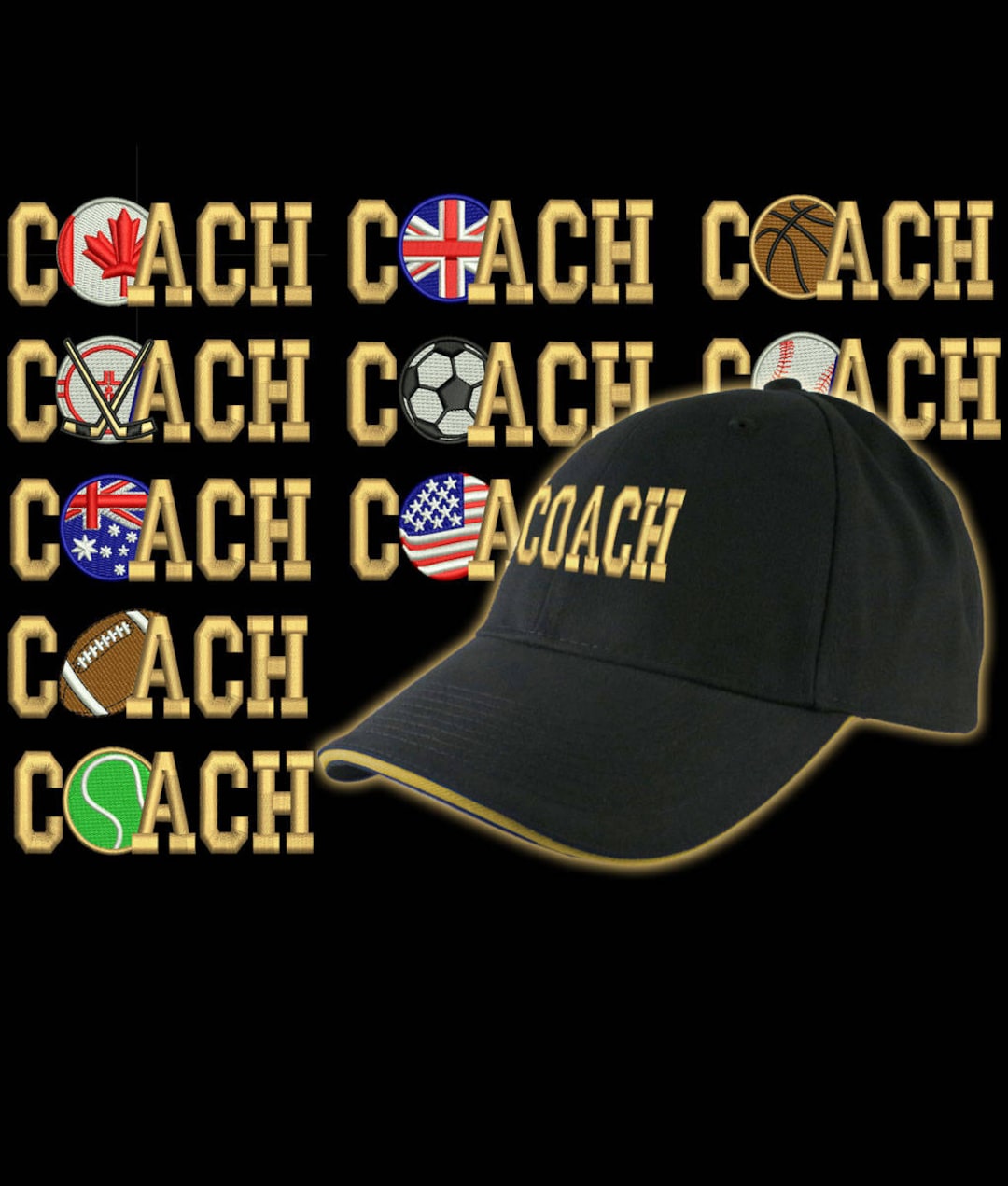 ? Coach  Embroidered Baseball Cap Black Coach Embroidered Baseball Hat Cap in Black Size M/L New  main image 2