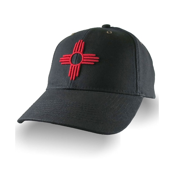New Mexico Flag Baseball Cap: Black Cotton, 3D Embroidery  display picture 2