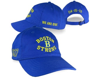 Boston B Strong Remembrance 4 Locations Embroidery on an Adjustable Royal Blue Unstructured Low Profile Baseball Cap